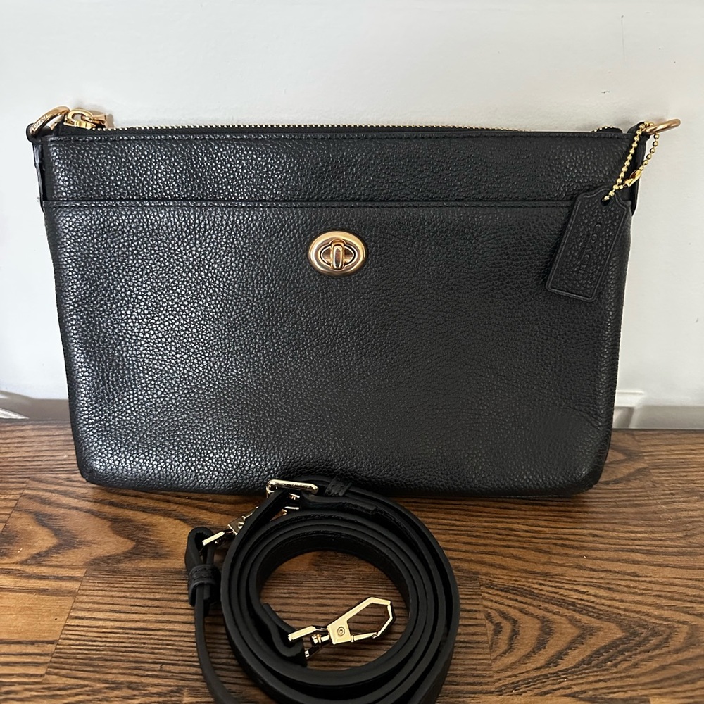 NWOT Coach Polly Small Pebble Leather Crossbody